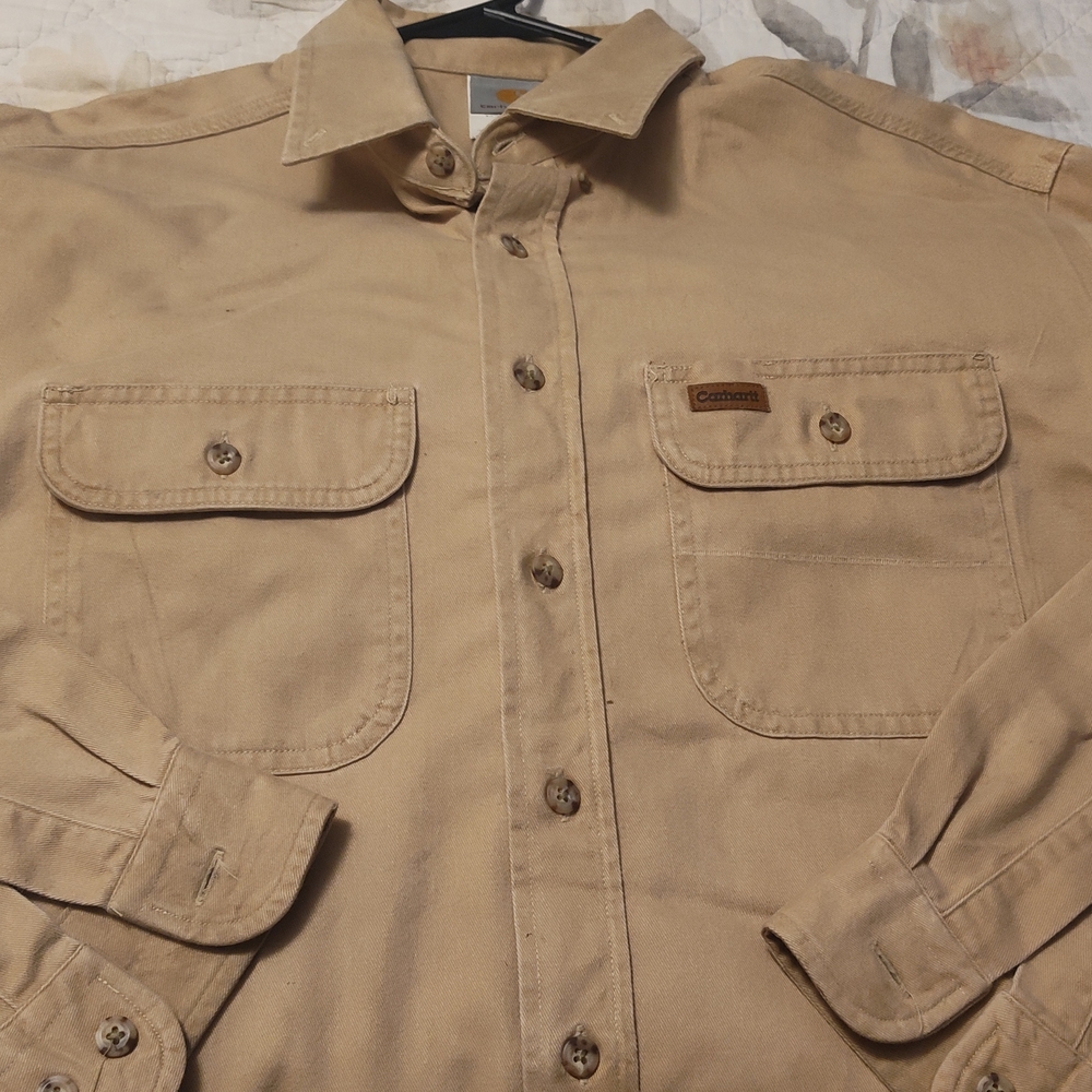 Carhartt Men's Casual Button Down Shirt - Tan